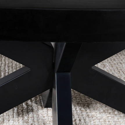 Salontafel ovaal zwart mangohout 100cm Jimmy