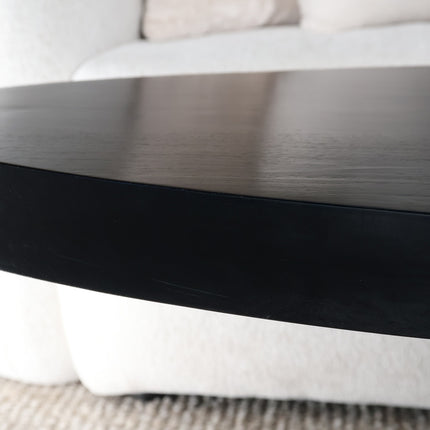 Salontafel ovaal zwart mangohout 100cm Jimmy
