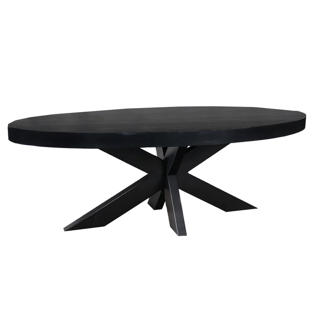 Salontafel ovaal zwart mangohout 130cm Jimmy