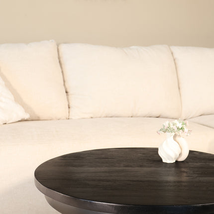 Salontafel rond zwart mangohout 70cm Tycho
