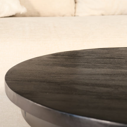 Salontafel rond zwart mangohout 70cm Tycho