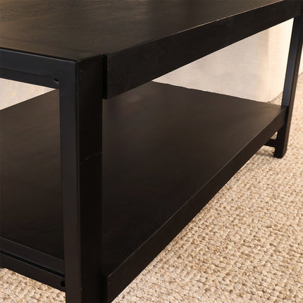 Salontafel rechthoekig zwart mangohout 100cm Lotus