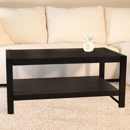 Salontafel rechthoekig zwart mangohout 100cm Lotus