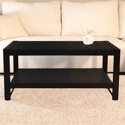 Salontafel rechthoekig zwart mangohout 100cm Lotus