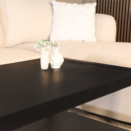 Salontafel rechthoekig zwart mangohout 120cm Lotus