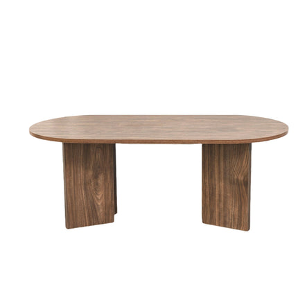 Salontafel Japandi ovaal bruin melamine 120cm Hano