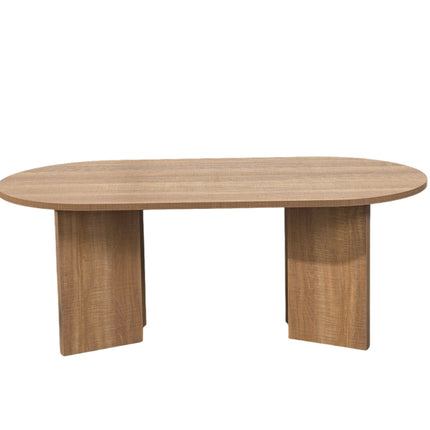 Salontafel Japandi ovaal lichtbruin melamine 120cm Hano