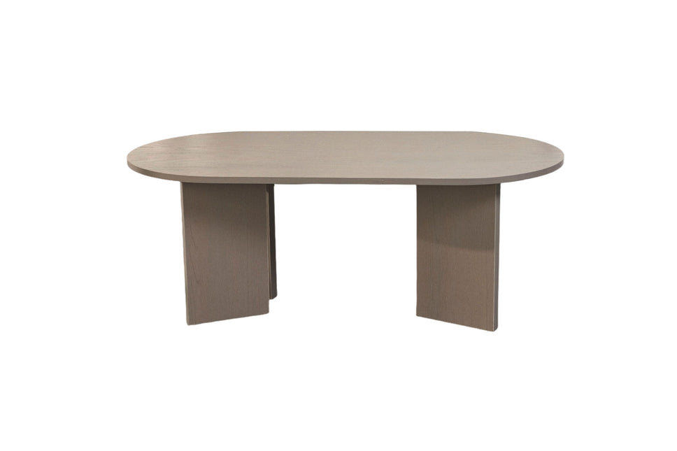 Salontafel Japandi ovaal walnoot melamine 120cm Hano