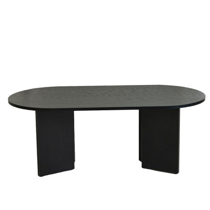 Salontafel Japandi ovaal zwart melamine 120cm Hano