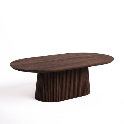 Salontafel Japandi ovaal walnoot mangohout 120cm Aura