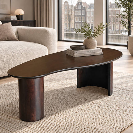 Salontafel Japandi organisch walnoot mangohout 120cm Fjord