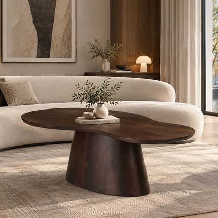 Salontafel Japandi organisch walnoot mangohout 120cm Paddy