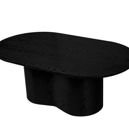 Salontafel Japandi ovaal zwart MDF 120cm Rumi