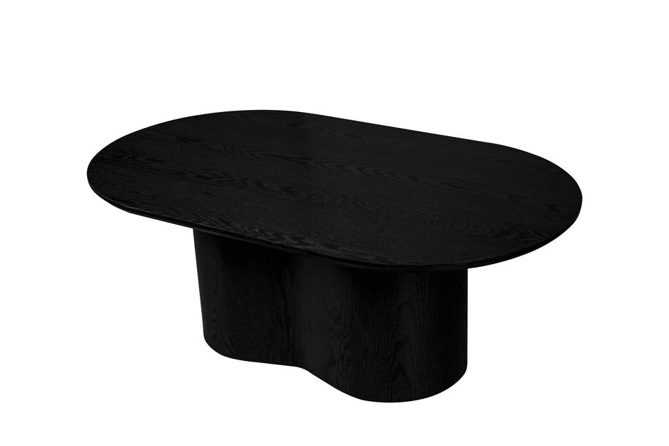 Salontafel Japandi ovaal zwart MDF 120cm Rumi