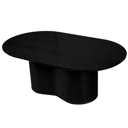 Salontafel Japandi ovaal zwart MDF 100cm Rumi