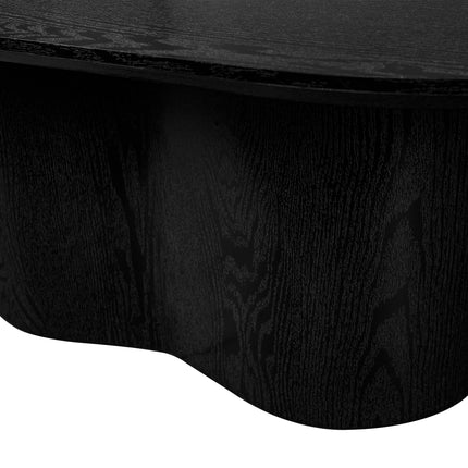 Salontafel Japandi ovaal zwart MDF 120cm Rumi