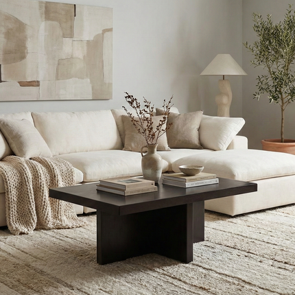 Salontafel Japandi rechthoekig zwart mangohout 85cm Tori