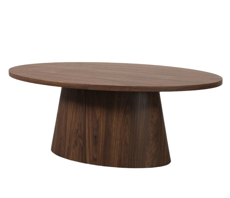 Salontafel Japandi ovaal walnoot MDF 120cm Saga