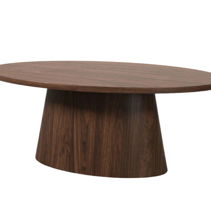 Salontafel Japandi ovaal walnoot MDF 120cm Saga