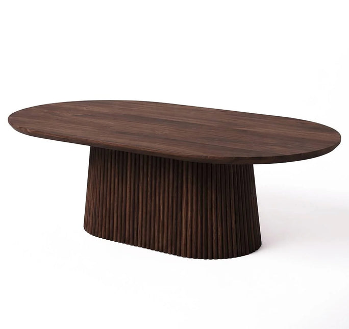 Salontafel Japandi ovaal walnoot mangohout 120cm Aura