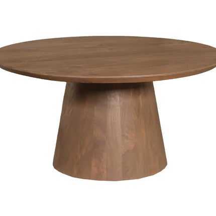 Salontafel Japandi rond walnoot mangohout 80cm Remi