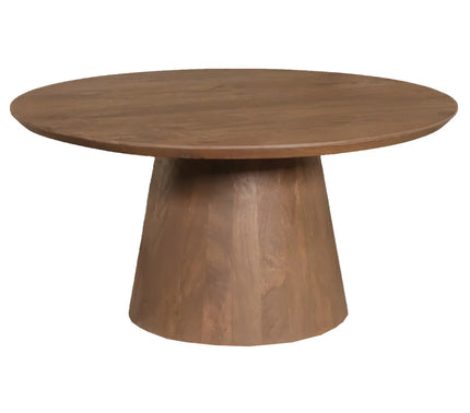 Salontafel Japandi rond walnoot mangohout 80cm Remi