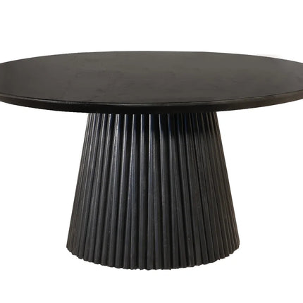 Salontafel Japandi rond zwart mangohout 80cm Kimi