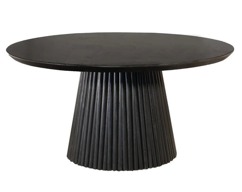 Salontafel Japandi rond zwart mangohout 80cm Kimi