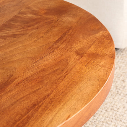 Tweedekans model: Salontafel rond bruin mangohout 70cm Jesse