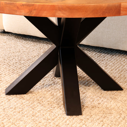 Tweedekans model: Salontafel rond bruin mangohout 70cm Jesse