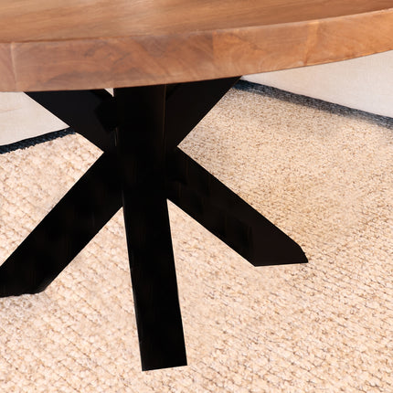 Salontafel rond bruin mangohout 90cm Jesse