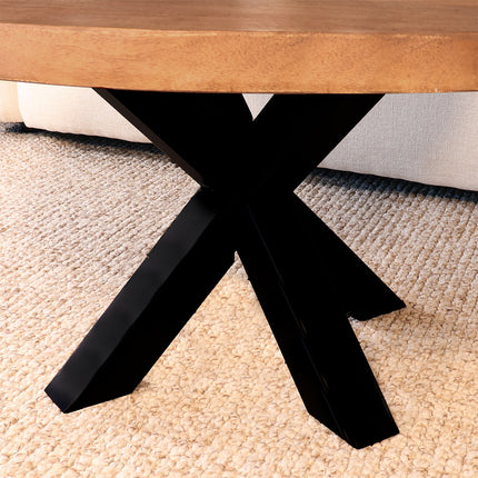 Salontafel rond bruin mangohout 90cm Jesse