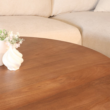 Salontafel rond bruin mangohout 90cm Jesse