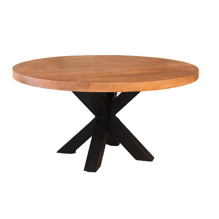 Salontafel rond bruin mangohout 90cm Jesse
