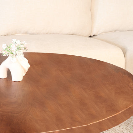 Salontafel rond walnoot mangohout 90cm Jesse
