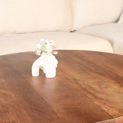 Salontafel rond walnoot mangohout 90cm Jesse
