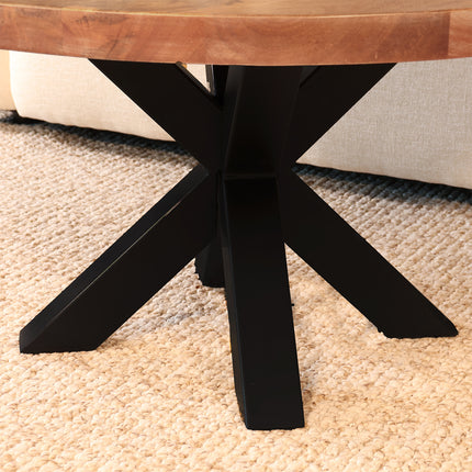 Salontafel rond walnoot mangohout 90cm Jesse