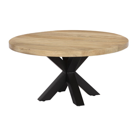 Salontafel rond lichtbruin mangohout 90cm Jesse