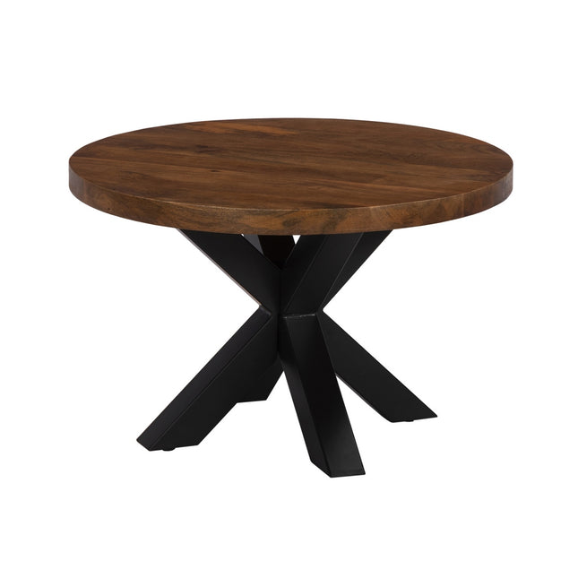 Salontafel rond bruin mangohout 70cm Jesse