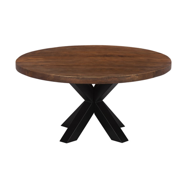 Salontafel rond bruin mangohout 90cm Jesse