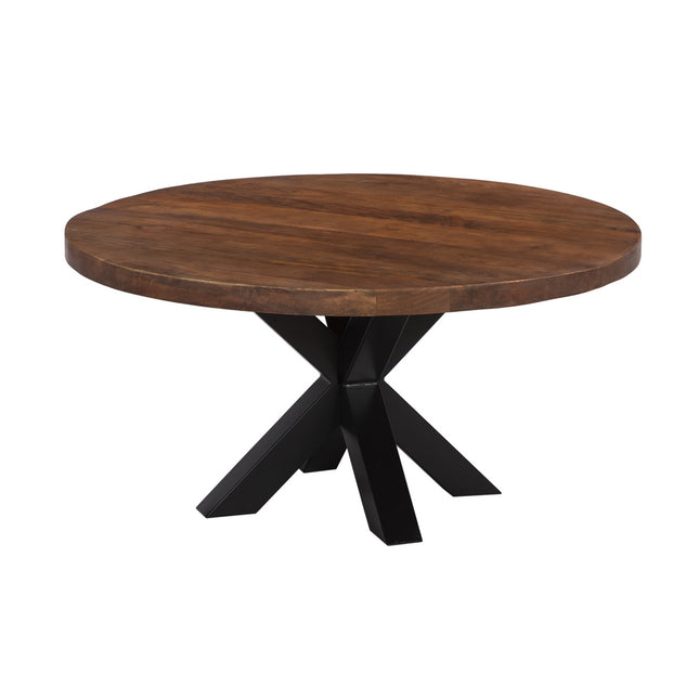 Salontafel rond bruin mangohout 90cm Jesse