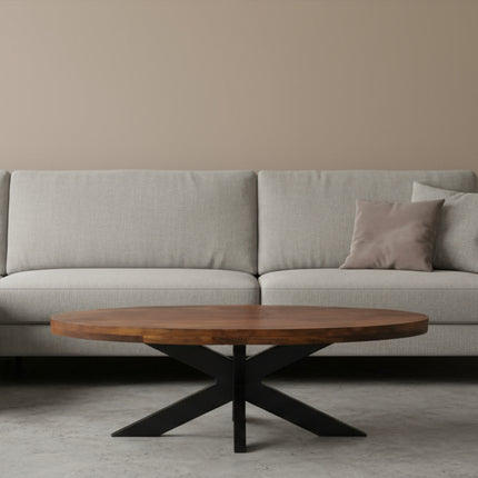 Salontafel ovaal bruin mangohout 140cm Jimmy
