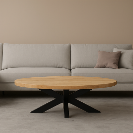 Salontafel ovaal lichtbruin mangohout 140cm Jimmy