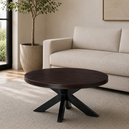 Salontafel ovaal walnoot mangohout 100cm Jimmy