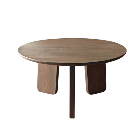 Salontafel Japandi rond 80cm bruin walnoot mangohout Kiko