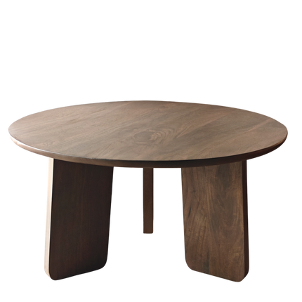 Salontafel Japandi rond 80cm bruin walnoot mangohout Kiko