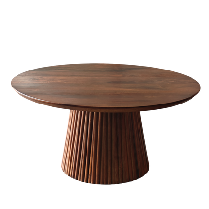 Salontafel Japandi rond walnoot mangohout 80cm Kimi