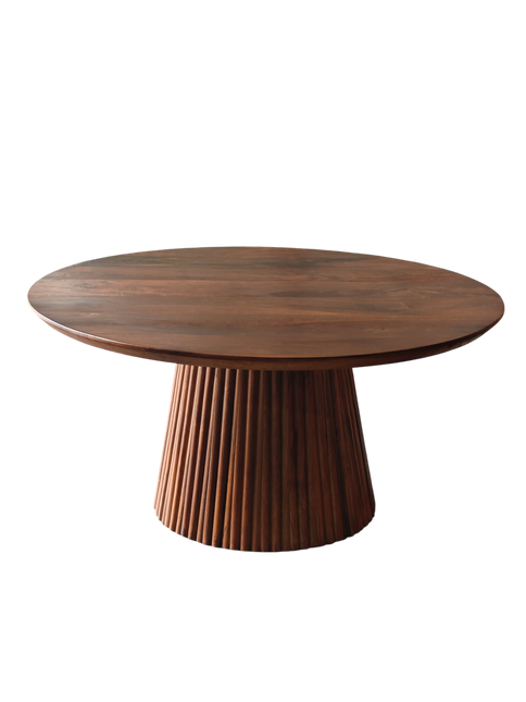 Salontafel Japandi rond walnoot mangohout 80cm Kimi