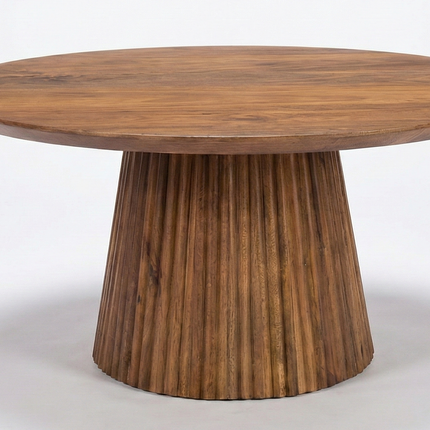 Salontafel Japandi rond bruin mangohout 80cm Kimi