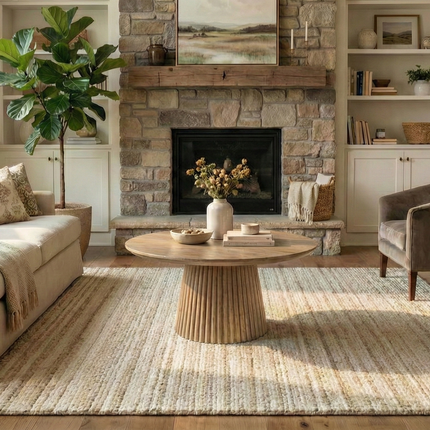 Salontafel Japandi rond lichtbruin mangohout 80cm Kimi